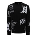 ★NEW★ANEW アニューMEN LOGO INTARSIA PULLOVER メンズ ロゴ セーター ニット BLACK ブラックAGDFMKN01