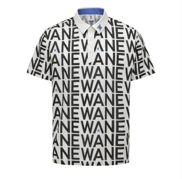 ★NEW★ANEW MEN SM LOGO PATTERN SHORT T-SHIRT アニュー ゴルフ メンズ ロゴパター...
