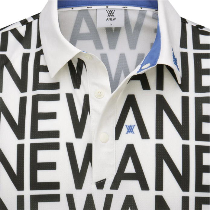 ★NEW★ANEW MEN SM LOGO PATTERN SHORT T-SHIRT アニュー ゴルフ メンズ ロゴパター...