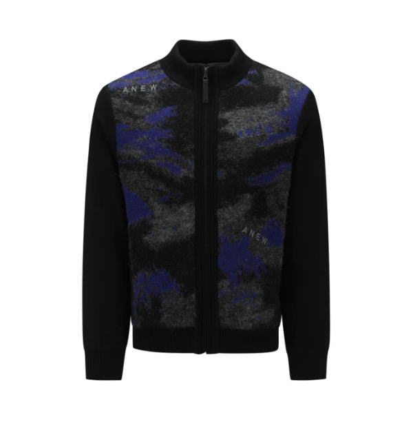 ★NEW★ANEW MEN WI BRUSHSTROKE WINDPROOF KNIT CARDIGAN BLUE アニュー ゴルフ メンズ ニットカーディガン ブルー AGFWMKC01