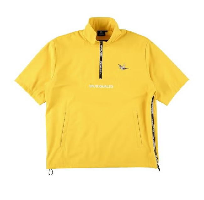 ★大人気★1PIU1UGUALE3 113 GOLF WP S/S HALF ZIP ウノピゥウノウグァーレトレ ゴルフ ウノピュ メンズ ハーフジップ YELLOW イエロー【GRB139-GNU011】