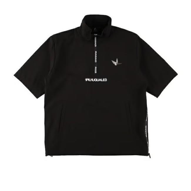 ★大人気★1PIU1UGUALE3 113 GOLF WP S/S HALF ZIP ウノピゥウノウグァーレトレ ゴルフ ウノピュ メンズ ハーフジップ BLACK ブラック【GRB139-GNU011】