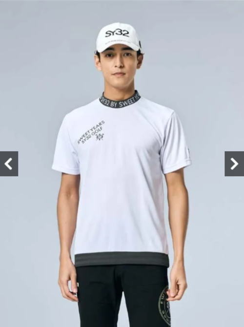 SY32 GOLF WAVE JQ KNIT MOCK sy32ゴルフ ニットモックシャツ メンズ WHITE【SYG-26S1-17】 細かなWAVE(波）状のジャガードポリエステル素材採用。 ソフトなタッチ感がありUV機能、吸汗吸熱機能素材を用いた襟と裾にリブを使用したモックネックシャツです。 胸と背中にインパクトあるプリントを加工。カジュアルな雰囲気のあるゆったりシルエットなアイテムです。 ■ 素材 ポリエステル 100%　 ■ サイズ M，L，XL ■ カラー WHITE ■ 機能性 ・吸水速乾 ・UV加工 ・吸熱機能 ※在庫反映は定期的に行っておりますが、万が一品切れの際はご容赦下さい。 ※お客様都合でのご返品は出来かねますのでお気を付け下さい！