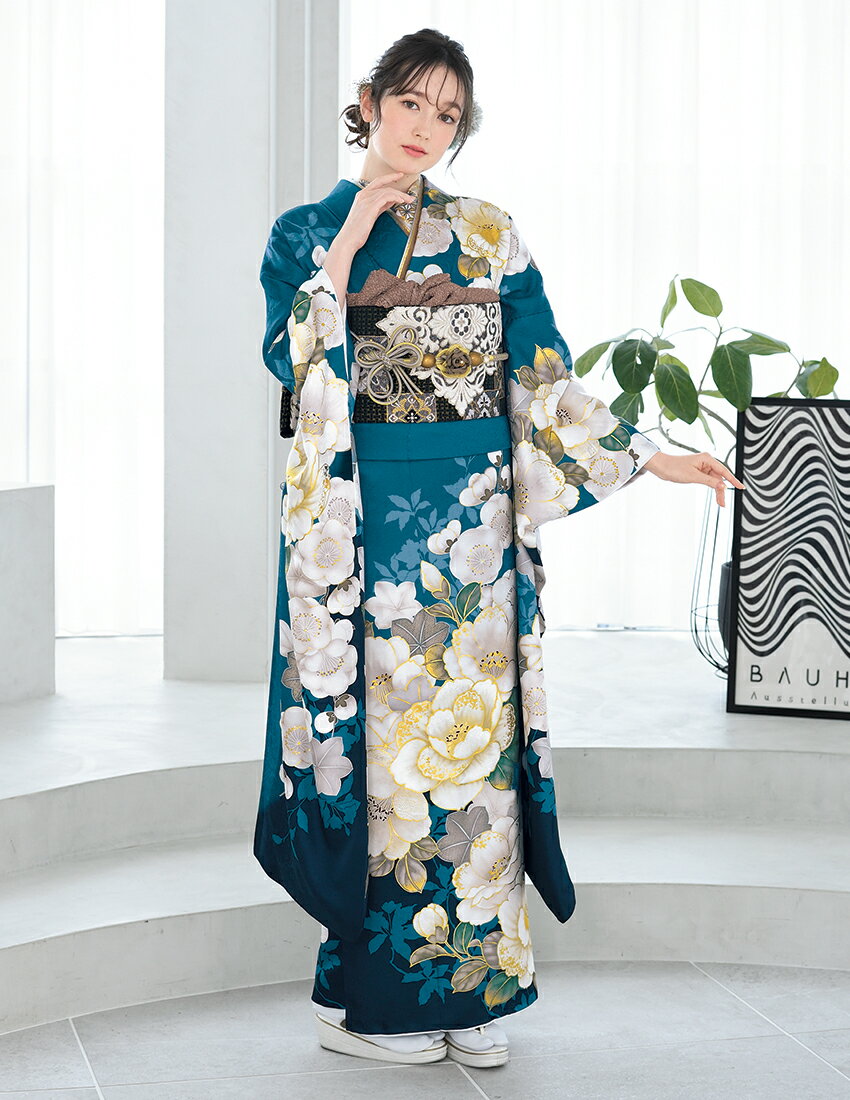 ＼ 値引きサービス中 ／ 振袖 販売 フルセット 成人式 値引き可 青緑 青碧 古典 正絹 新品 振袖ブランドBloom 2026年成人式 オーダーメイド 未仕立て 仕立て付 小物合わせ自由 着付け小物付 単品購入可 結婚式 卒業式 結納 お正月 送料無料 c3815