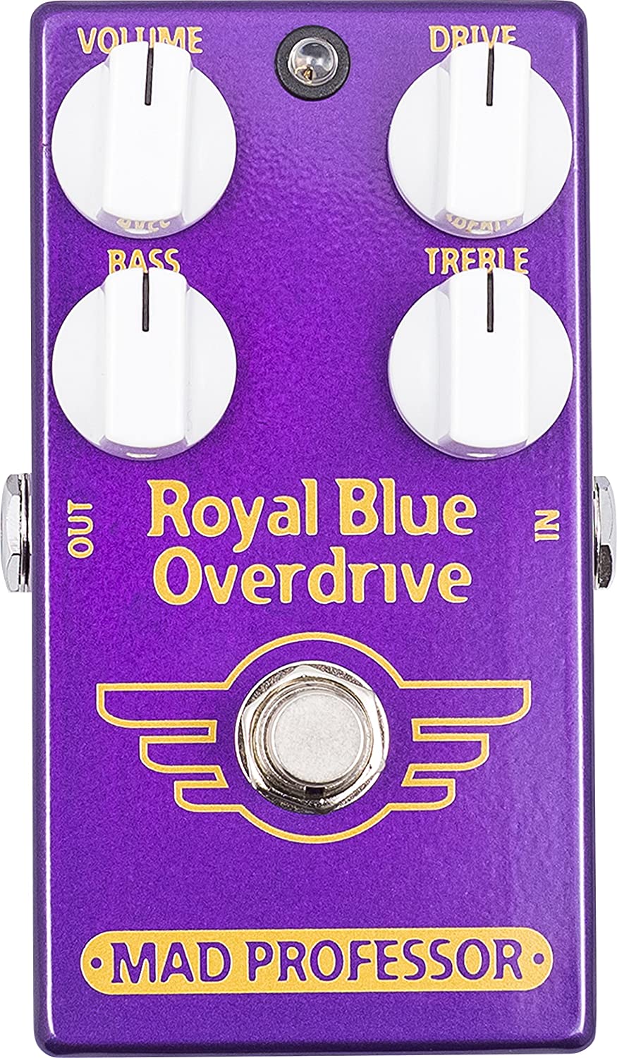 沖縄・離島以外送料無料!! ■ROYAL BLUE OVERDRIVE FAC Royal Blue Overdrive (RBO) は、軽いオーバードライブからディストーションまで、そしてディストーション・ノブがミニマム設定のときには EQ を搭載したブースターとしても使用できる、幅広いトーンを持ったオーバードライブです。 また、チューブアンプのようなハードアタックのクランチサウンドを作り出すこともできます。フィルタリングを極限まで抑えたことで透明なオーバードライブトーンを実現し、Treble と Bass コントロールの両方でさらにトーンを調整することが可能です。 最高級のブティックアンプのように、RBOではギターのヴォリュームノブの調節や弦をピッキングする強さによって歪みの量を自在にコントロールすることができるのです。RBOは、クリーン~少しオーバードライブさせたアンプサウンドに圧倒的な表現力を加えることを可能にしました。 SPECIFICATIONS CONTROLS VOLUME: 全体の出力レベルを調整します。 DISTORTION: ピッキングの強弱にセンシティブに反応する、ダイナミックなレスポンスの歪みをコントロールします。 TREBLE: アンプのプレゼンスコントロールと同じ帯域でハイエンドをブースト／カットする “シェルビング” タイプのイコライザです。 アンプのトレブルブーストを妨げることなく、明るいトーンのアンプにもきらめきを加えることができます。 BASS: スタンダードな 4×12 キャビネットが生み出す、レゾナンスのちょうど上の帯域のローエンドをブースト／カットするシェルビングタイプのイコライザです。Bass と Treble の両方を上げていくと、ミドルをスクープさせたヘビーサウンドを得ることができます。ノブの設定を下げればソフトなミッドブーストサウンドになります。 SETTINGS For Midboost: Treble と Bass コントロールを反時計回りいっぱいに設定してください。 For Midcut: Treble と Bass コントロールを時計回りいっぱいに設定してください。 ELECTRICAL SPECIFICATIONS Current draw: 3.5mA at 9V DC Input impedance: 140k Ohm Output impedance: 25k Ohm Voltage range: 7.5-12V POWER REQUIREMENTS 006P/6F22 9V バッテリー or パワーサプライ（センターマイナス／2.1 mmプラグ） 送料無料(沖縄・離島以外)