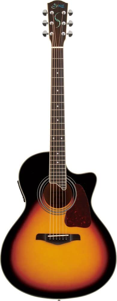 沖縄・離島以外送料無料!! これからギターを始める方や、セカンドギターとしてもおすすめなコストパフォーマンスに優れたモデルです。 こちらの商品はエレアコ仕様です。 付属のケーブルを使用しアンプ(別売り)から音を出すことも出来ます。 S.yairiのE-アコースティックシリーズのボディー形状は唯一無二のオリジナル・シェイプで、演奏性、音量とのバランスを重視したスモール・ジャンボタイプに近いボディーシェイプとなっている。 ハイポジションでもストレスなく演奏が出来るようシングル・カッタウェイを採用し、ハイフレットの1〜2弦は24Fまでサポート。 ブリッジはS.yairiオリジナルのスタイリッシュなデザイン。 エンドピンジャックからアンプに繋げば、大音量のアコースティックサウンドが楽しめる。 ・BODY STYLE: S.YAIRI Advanced Shape ・TOP: Spruce ・SIDES & BACK: Mahogany ・NECK: Nato ・FINGERBOARD: Rosewood ・SCALE: 648mm / 24f ・BRIDGE: Rosewood ・HARDWARE: Grover Chrome ・POSITION MARK: Dot ・BODY BINDING: Multiple ・SOUNDHOLE BINDING: Multiple ・CASE: Softcase ・PREAMP: Fishman CLEARWAVE60 ソフトケース付属 定価57,000円(税抜) 送料無料(沖縄・離島以外)