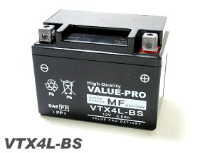 VTX4L-BS ◆ 新品・充電済 ValueProバッテリー 互換 YT4L-BS GT4L-BS FT4L-BS YTX4L-BS DTX4L-BS 他