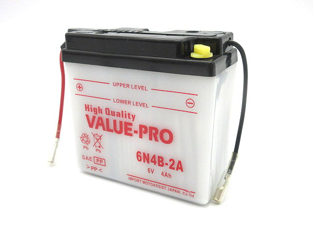 6N4B-2A 互換 6N4B-2A-3【新品OP】 ValuePro 6V バッテリー ◆ TDR50 TDR80 TZM-50 TZM-50R TZR50R TY125 TY250 GT50 GT80 ミニトレ MR50 MR80 DT90 DT125 DT250 DT400