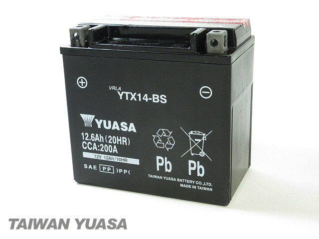 台湾ユアサバッテリー YUASA YTX14-BS 互換 VTX14-BS FTX14-BS GTX14-BS YTX14-BS ◆ FZR1000 3GM GTS1000 YZF1000R FJ1200 XJR1200 XJR1200R ヤマハ マリンジェット PHAZER M-TX RPZ50M