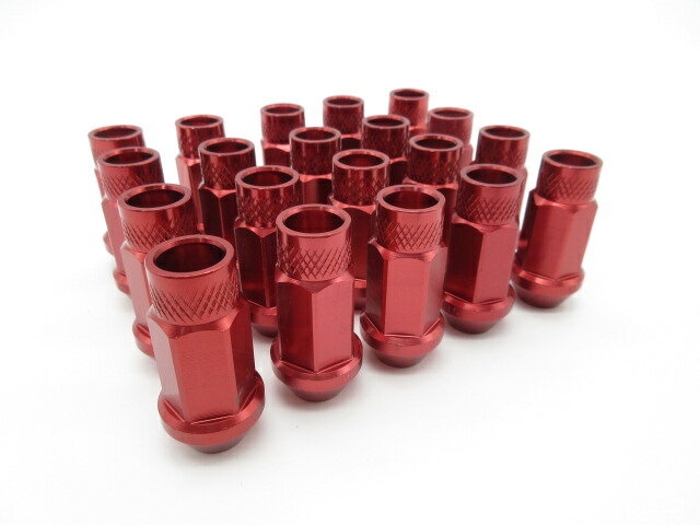 M12*P1.5 アルミ レーシングナット レッド 20個◆マツダ車用
