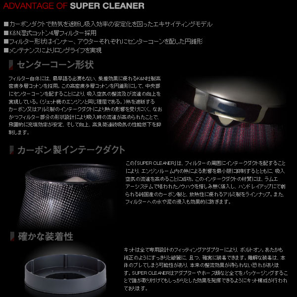 GruppeM スーパークリーナー [CLK Class W208 208365/208465 CLK320] グループM エアクリ SUPER CLEANER カーボンダクト 送料無料(代引除く)