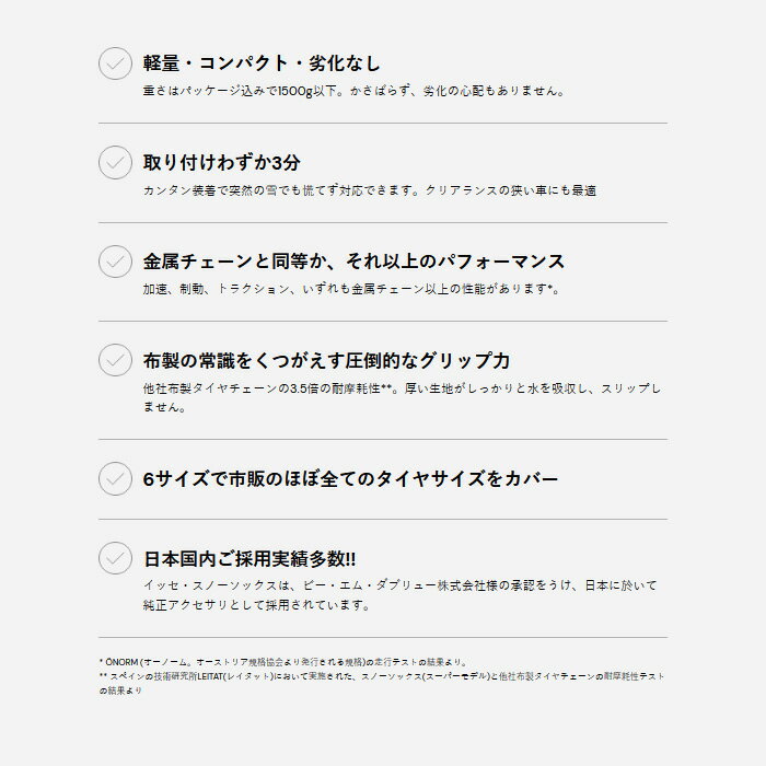 ポイント5倍！ イッセ スノーソックス クラシック [タイヤサイズ 205/55R17 装着車用] ISSE スノーソックス・布製タイヤチェーン 品番：C60066 3