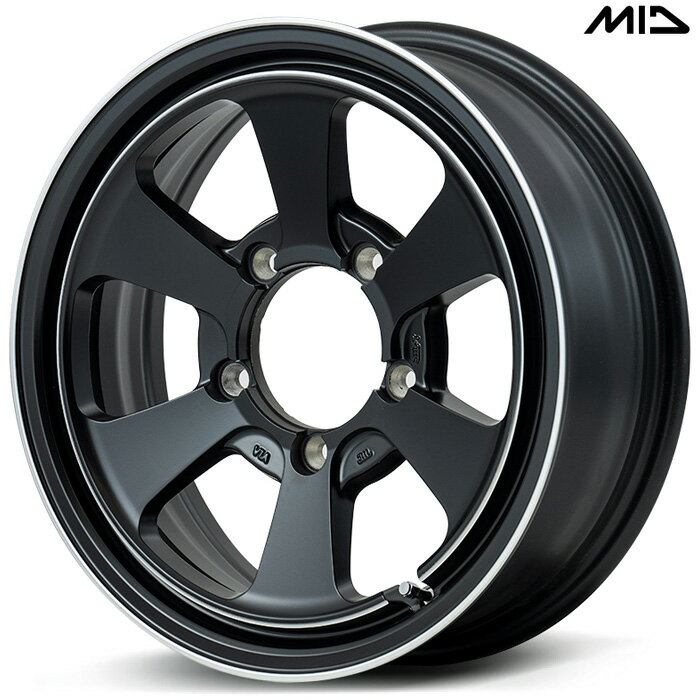 MID GARCIA Dallas6 1本 [16×5.5J+20 5H 139.7 φ108.8 ジムニー JB23W JB64W] セミグロスブラック/デュアルポリッシュ マルカサービス アルミホイール