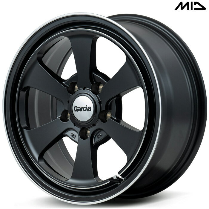 MID GARCIA Dallas6 1本 [16×7.0J+40 5H 114.3 φ73.1] セミグロスブラック/デュアルポリッシュ マルカサービス アルミホイール
