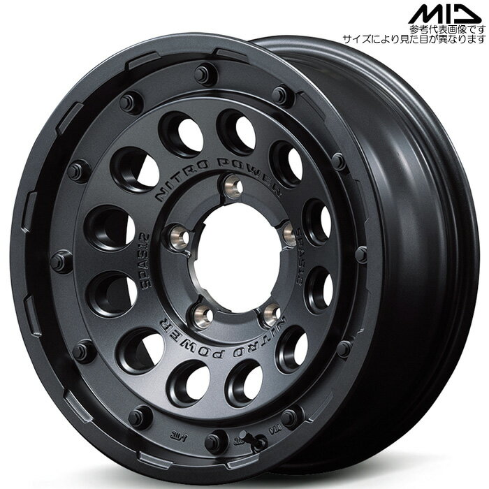 MID NITRO POWER H12 SHOTGUN 1本 [15×6.0J-5 5H 139.7 φ108.8 ジムニーシエラ JB74W] バレルブラック マルカサービス アルミホイール