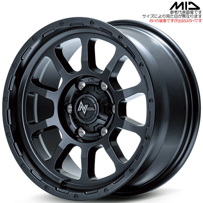 Rakuten - MID NITRO POWER M10 PERSHING BARREL BLACK EDITION 4本 [16×7.0J+40 5H 114.3 φ73.1] バレルブラック マルカサービス アルミホイール