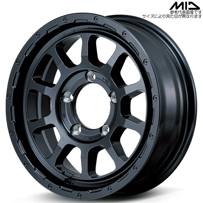 MID NITRO POWER M10 PERSHING BARREL BLACK EDITION 1本 [16×5.5J+20 5H 139.7 φ108.8 ジムニー JB23W JB64W] バレルブラック マルカサービス アルミホイール