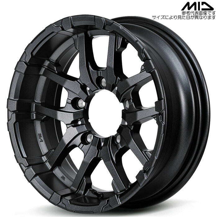 MID NITRO POWER M26 CROSSFANG 1本 [16×6.0J-5 5H 139.7 φ108.8 ジムニーシエラ JB74W] バレルブラック/ドリルド マルカサービス アルミホイール