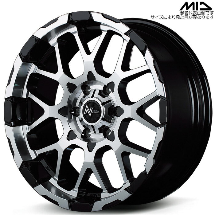 MID NITRO POWER M28 バレット 4本 [17×6.5J+48 6H 139.7 φ106.1] ブラック/ミラーカット マルカサービス アルミホイール