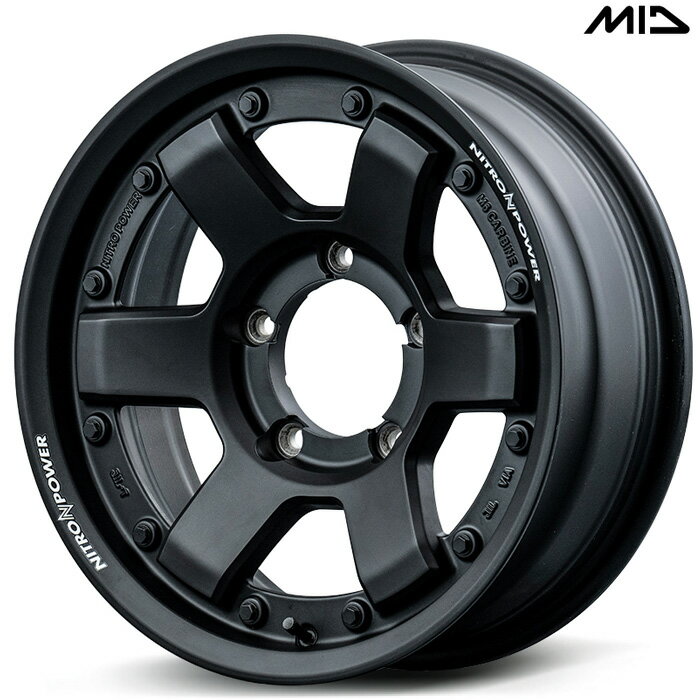 MID NITRO POWER M6 CARBINE 4本 [16×6.0J-5 5H 139.7 φ108.8 ジムニーシエラ JB74W] ガンブラック マルカサービス アルミホイール