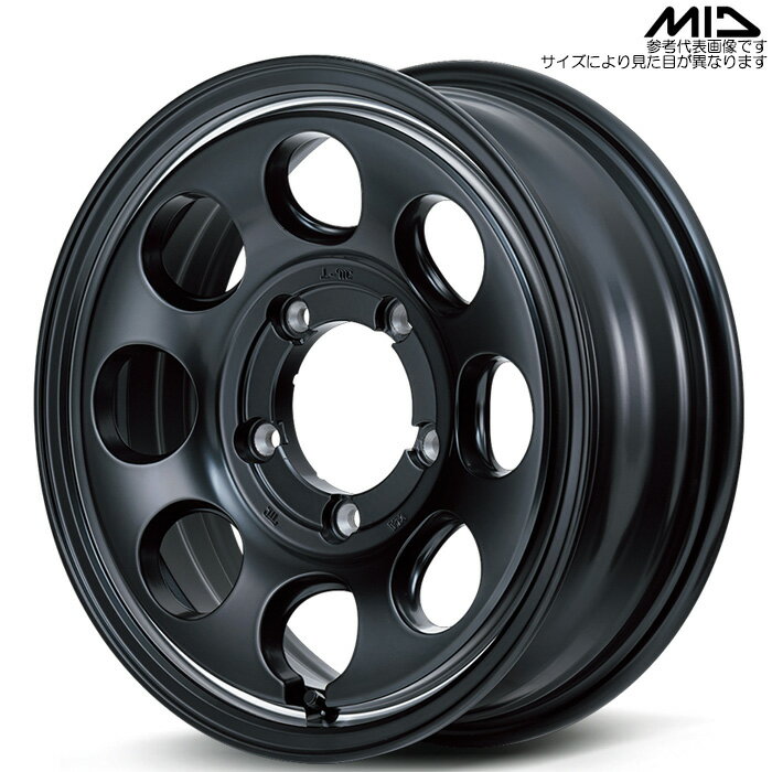 MID GARCIA Palm8 1本 [16×6.0J+05 5H 139.7 φ108.8 ジムニーシエラ JB74W] セミグロスブラック/ヴァーレイポリッシュ マルカサービス アルミホイール