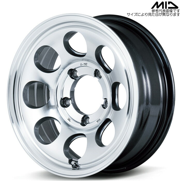 MID GARCIA Palm8 4本 [16×6.0J+05 5H 139.7 φ108.8 ジムニーシエラ JB74W] メタリックグレー/ポリッシュ マルカサービス アルミホイール