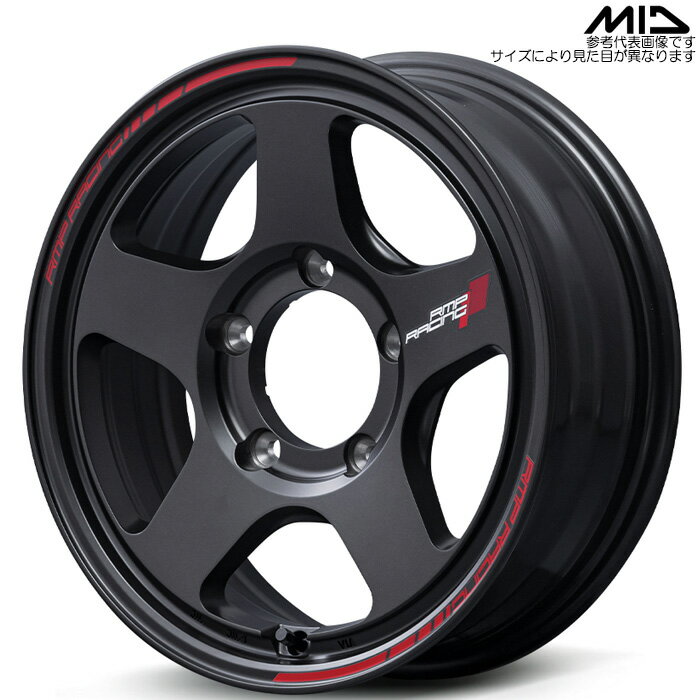 MID RACING TR50 4本 [16×5.5J+20 5H 139.7 φ108.8 ジムニー JB23W JB64W] ターマックブラック マルカサービス アルミホイール