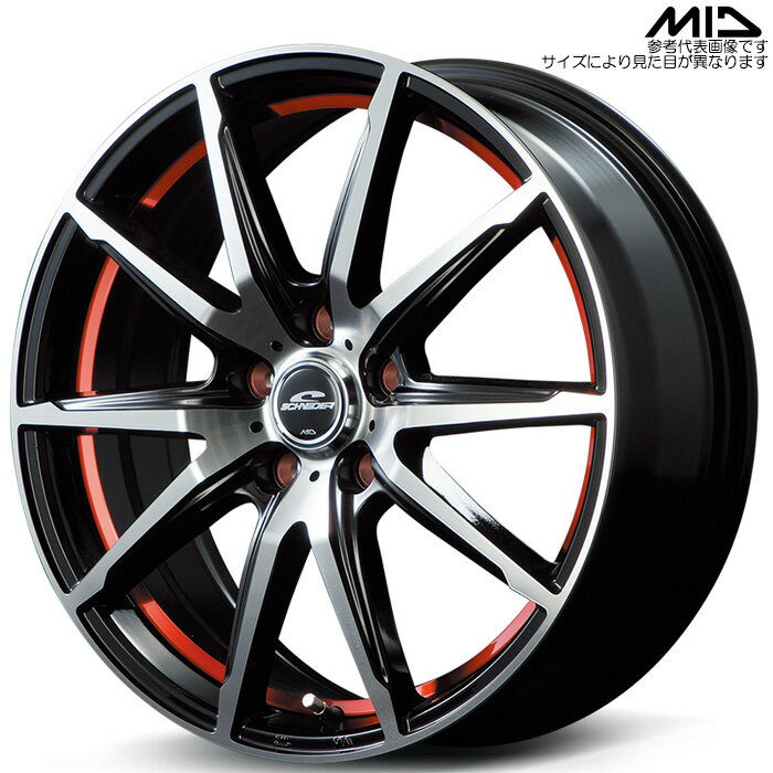 MID RX-02 1本 [15×6.0J+45 5H 100 φ67.1] ブラックポリッシュ/アンダーカットレッド マルカサービス アルミホイール