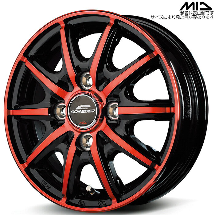 MID RX10-K 4本 [14×4.5J+45 4H 100 φ67 軽カー全般/ソリオ(MA36S)/デリカD:2(MB36S) 等] ブラックポリッシュ/クリスタルレッドクリア マルカサービス アルミホイール