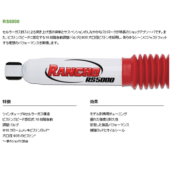 ランチョ RS5000X フロント2本 [三菱 ジープ J20 J30 J40 J50 1961-1998] RANCHO ショックアブソーバー 送料無料【web-carshop】