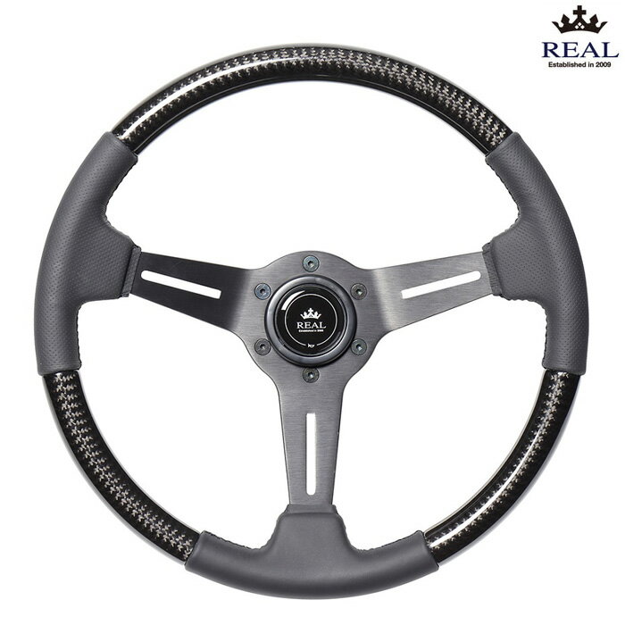 REAL SPORT ノーマルタイプ ブラックカーボン [汎用] レアル ステアリング RSS340-BKC