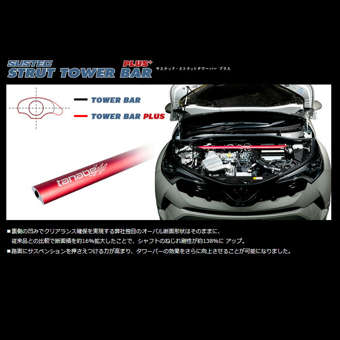 タナベ タワーバー プラス フロント [ステップワゴン e:HEVスパーダ RP8] tanabe サステック ストラットタワーバープラス PSH56 2