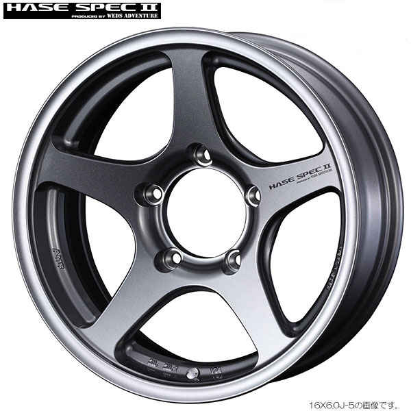 ハセスペック2 16X6.0J-5 1本 [ジムニー JB64W/JB23W/JA系(JA11V/JA71V等)] ウェッズ HASE SPEC2 ライトガンメタリック 1本 ホイールのみ 新品