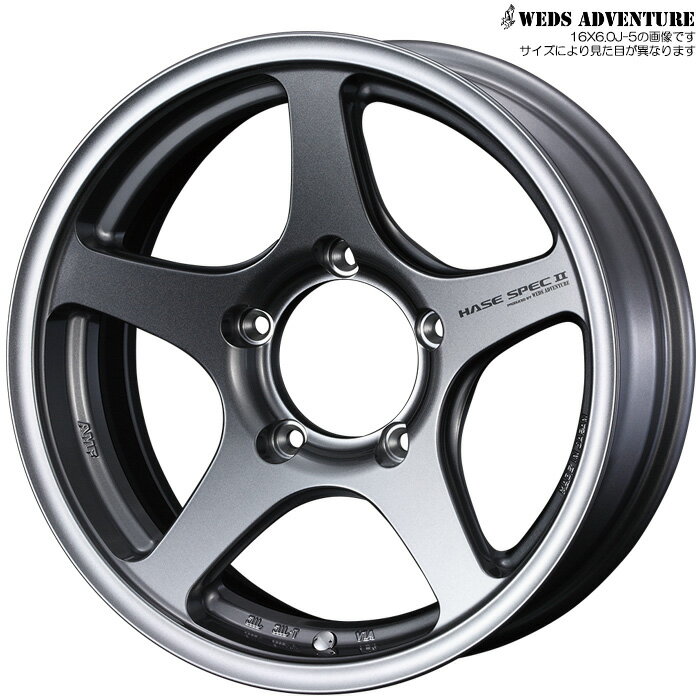 WEDS ハセスペック2 ガンメタ 1本 [16X6.0J-5 5H 139.7 ジムニーシエラ JB74W用] ウェッズ ホイール HASE SPEC2 ライトガンメタリック 39411
