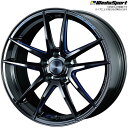 WedsSport RN-55M BBM 4本 18×8.5J 52 5H 114.3 ウェッズスポーツ ホイール4本 ブラックブルーマシニング 代引手数料無料 送料無料(沖縄 離島除)