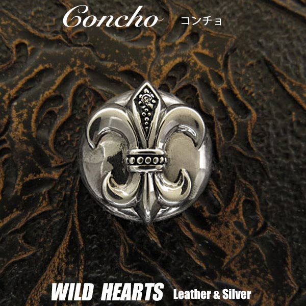 R` tA  Vo[925 Concho Fleur De Lis WILD HEARTS Leather&Silver (ID con12t2)