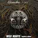 シルバーコンチョ スカル 髑髏 ドクロ クロスフローリー シルバー925 Silver925 WILD HEARTS Leather&Silver (ID co...