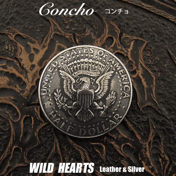 RCR` n[t_[RC 50Zg C[O h̖ ˂R` Concho Eagle Half Dollar Coin WILD HEARTS Leather&Silver (ID con16t2)