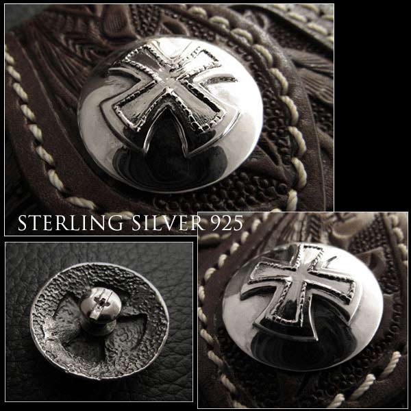 コンチョ シルバー925 クロス アイアンクロス 鉄十字 WILD HEARTS Leather&Silver ...