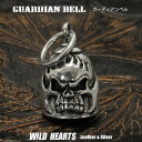 ガーディアンベル スカル ドクロ ファイヤー バイカー ハーレー アクセサリー ペンダント キーホルダー Guardian Bell Pendant Harley AccessoryWILD HEARTS Leather Silver (ID gb4543k5)