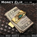 送料無料 ブラス真鍮製マネークリップ ネイティブアメリカン ターコイズ フェザー Brass Mens Fashion Money Clip Purse Wal...