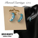 チャンネルインレイターコイズピアス ネイティブアメリカンスタイル シルバー925 Turquoise Earrings Sterling Silver Native American style WILD HEARTS Leather&Silver (ID se3219)