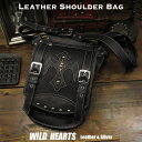 メンズ レザーショルダーバッグ 斜め掛けバッグ メッセンジャーバッグ カジュアル パイソン 本革 クロスモチーフ ブラック 黒Men 039 s Genuine Leather Casual Shoulder Bag Cross ConchoWILD HEARTS Leather Silver (ID bb0658t17)