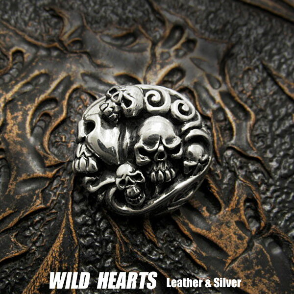 R` silver925 XJ  Concho skull WILD HEARTS Leather&Silver (ID 0188t31-a9) za008