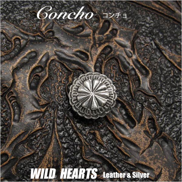 Vo[ANZT[ R` Vo[925 Concho Sterling Silver 925 WILD HEARTS Leather&Silver (ID co3280)