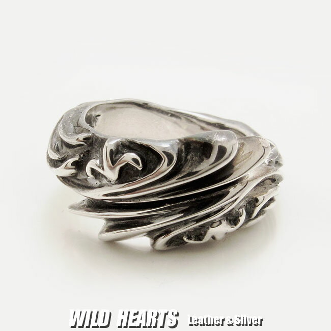 メンズ シルバーリング シルバー925 指輪 フレア/百合の紋章 Fleur-de-lis/Sterling silver Ring/WILD HEARTS Leather Silver (ID trs0516)