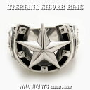 シルバーリング ホースシュー 馬蹄 蹄鉄 U字型リング 指輪 シルバー925 sterling silver SV925 Lucky Horse Shoe Star Ring WILD HEARTS Leather Silver (ID sr0769kr401)