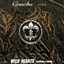 R` W[}Vo[ ̖ tA S̖ Concho Fleur-de-lis Metal/German-Silver WILD HEARTS Leather&Silver (ID cc3789)