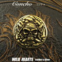 コンチョ スカル ドクロ 髑髏 パイレーツ Concho Brass Pirate Skull design WILD HEARTS Leather&Silver(ID co1510)