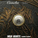 R` EGX^ ^R`  Concho Metal Western concho WILD HEARTS Leather&Silver (ID con1667)